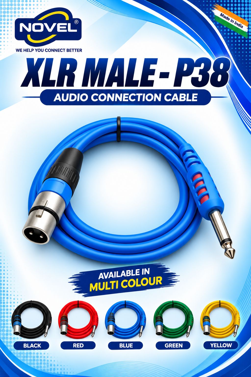 NOVEL P38 - XLR MALE CABLE 1.5 YARD