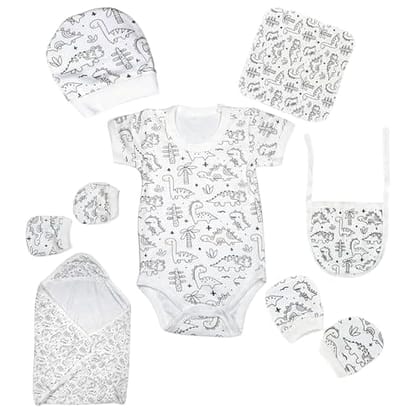 The Baby First Box Premium Baby Clothing Set (Pack of 7) - Ultra-Soft 100% Bio-Washed Cotton, Ready-to-Gift Box, Complete Newborn Essentials, Multicolor, 0-3 Months
