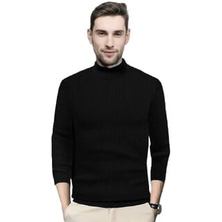 Fashlook Solid Black Full Sleeve Sweater for Men - Comfortable, Stylish, Warm Knit Pullover for Casual and Winter Wear Fashlook Solid Black Full Sleeve Sweater for Men - Comfortable, Stylish, Warm Knit Pullover for Casual and Winter Wear