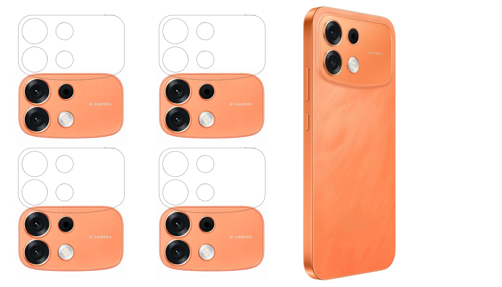 ISAAK Back Camera Lens Protector compatible for OPPO F35 Pro (Pack of 4)