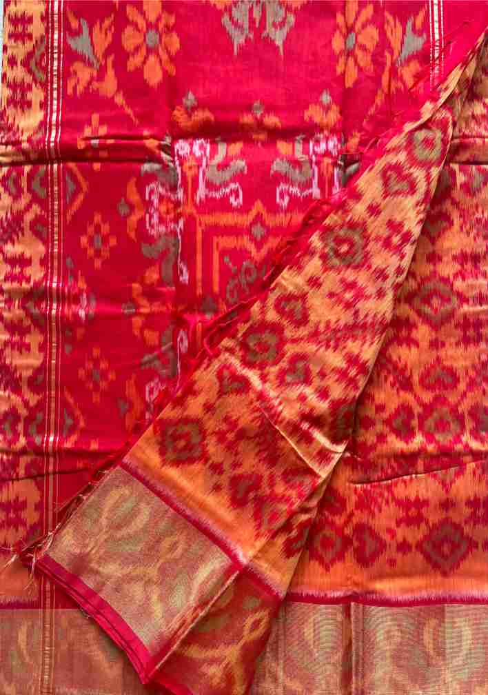 Ikkat Silk Phul-Chakra combination