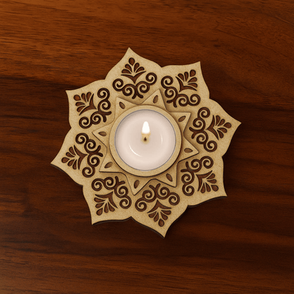 Dbeautify's DIY Laser-Cut 3-Layer MDF Tea Light Holder