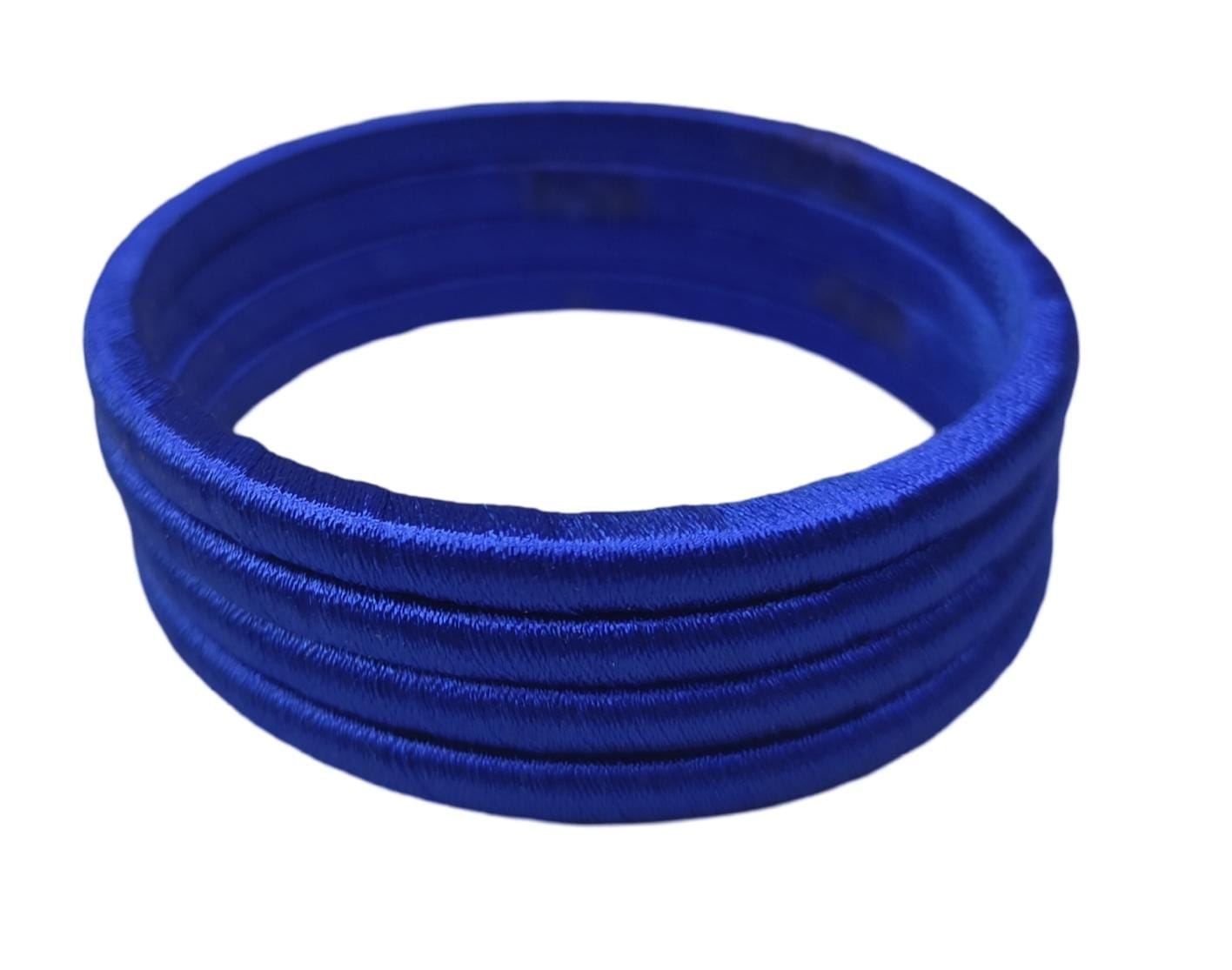 Blue Silk Thread Bangles Set of 4 for Women and Girls - Churiyan