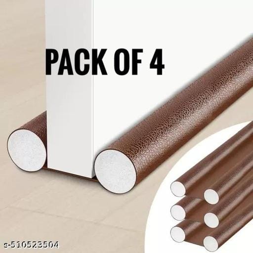 Pack of 4 door stoppers door seal door closers door bottom sealing strip guard for home sound proof reduce energy saving weather stripping waterproof brown 39 inch