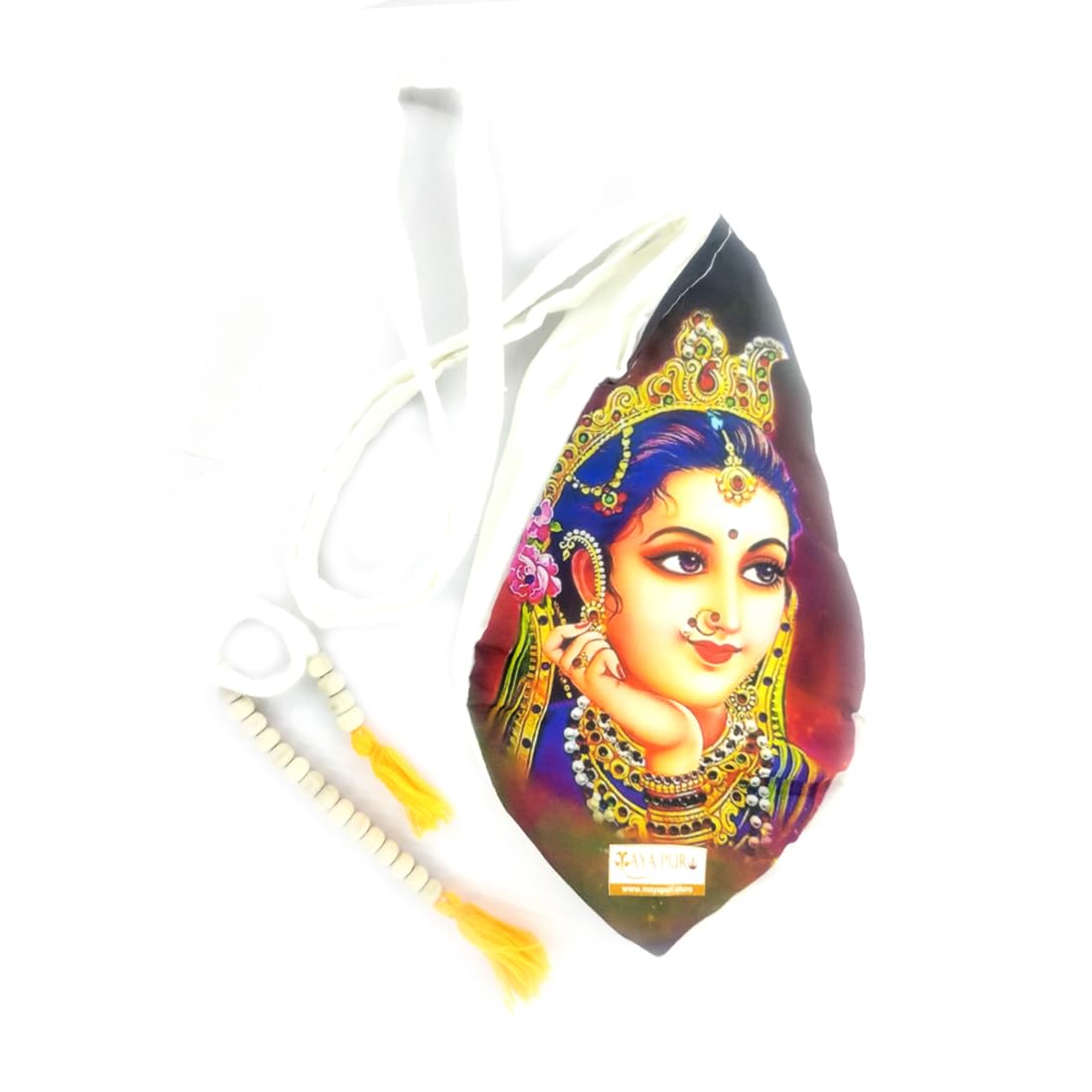 MAYAPURI Radha Rani Printed Cotton Chanting Bag/Beads Bag with Sakshi Mala Counter