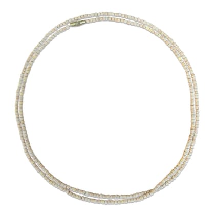 MAYAPURI Original Small Beads Double Round Tulsi Kanthi Mala for Men and Women or 2 Pach Tulasi Mala, Two Layer Holy Basil Wooden Necklace (Pack of 1)