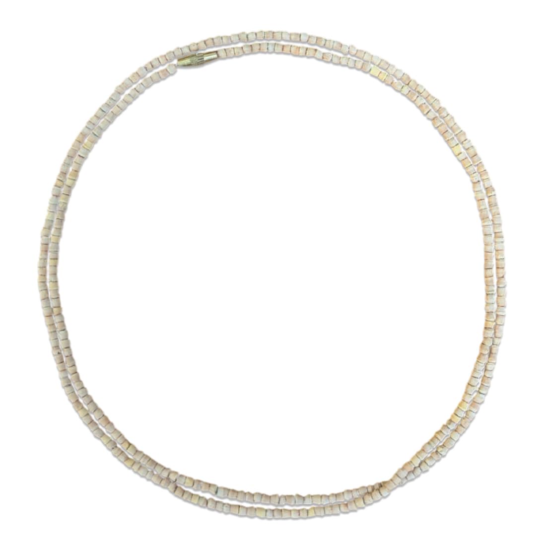 MAYAPURI Original Small Beads Double Round Tulsi Kanthi Mala for Men and Women or 2 Pach Tulasi Mala, Two Layer Holy Basil Wooden Necklace (Pack of 1)