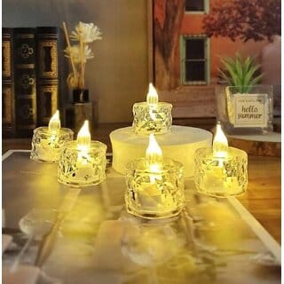 Minha Electric Candle Diyas, 6 Pcs Flameless LED Candles, Decorative Tealight for Home Decoration, Christmas, Diwali, B Minha Electric Candle Diyas, 6 Pcs Flameless LED Candles, Decorative Tealight for Home Decoration, Christmas, Diwali, B