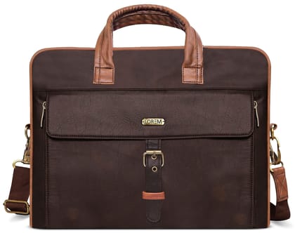 LOREM Brown Color Faux Leather 10L Laptop Messenger Bag For Men BG57 LOREM Brown Color Faux Leather 10L Laptop Messenger Bag For Men BG57