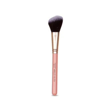 BUNGALOW BEAUTY Premium Angled Blush Brush, Rose Gold Handle, Soft Synthetic Bristles