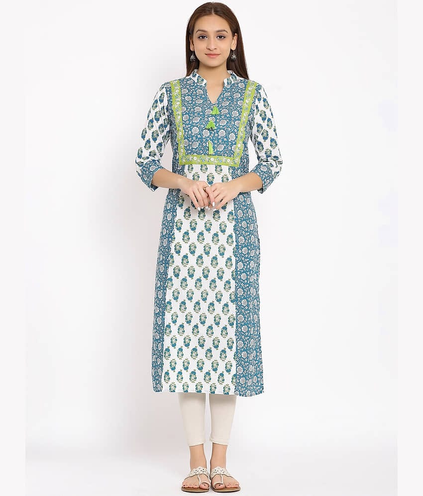 NeshamaKurti - White Rayon Women's Straight Kurti ( Pack of 1 )