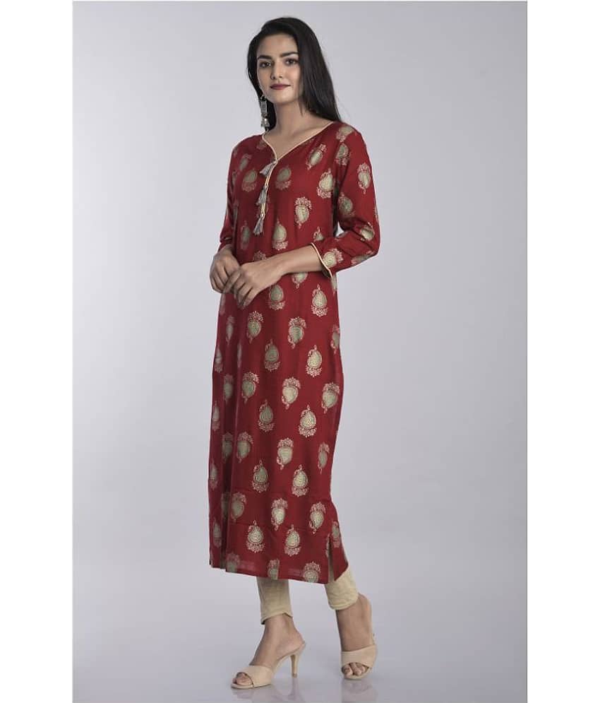 Kbz - Black Rayon Women's Straight Kurti ( Pack of 1 )