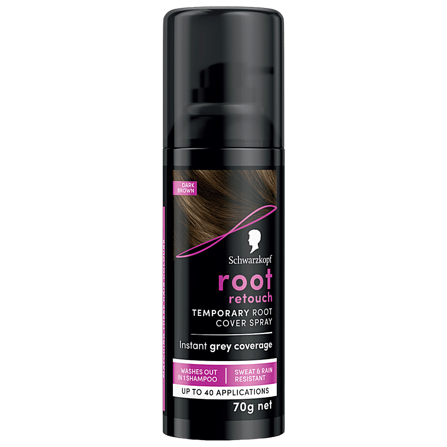 Schwarzkopf Root Retouch Temporary Root Cover Spray, Dark Brown, 70g