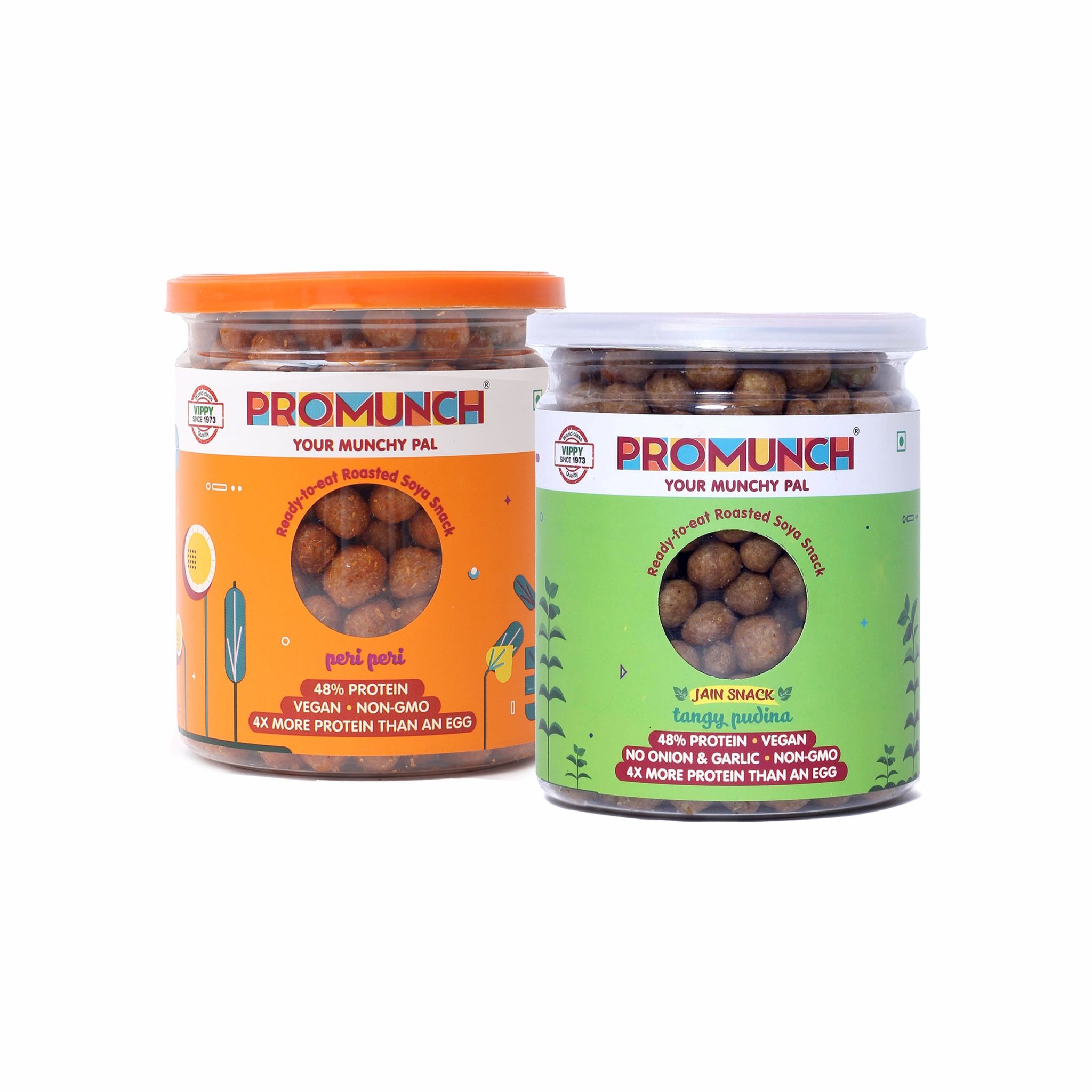 Dual Pack Protein Snacks (Tangy Pudina, Peri Peri)-150gm x 2