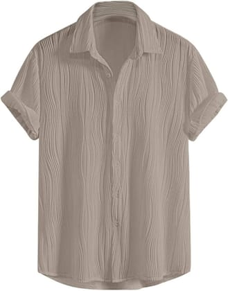 Men's Textured Short Sleeve Casual Shirt
