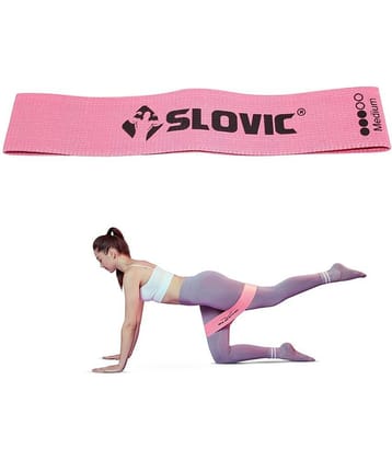 SLOVIC Fabric Resistance Band (Medium) | Resistance Mini Loop Bands for Workout for Men, Women with Exercise Bands Workout Guide