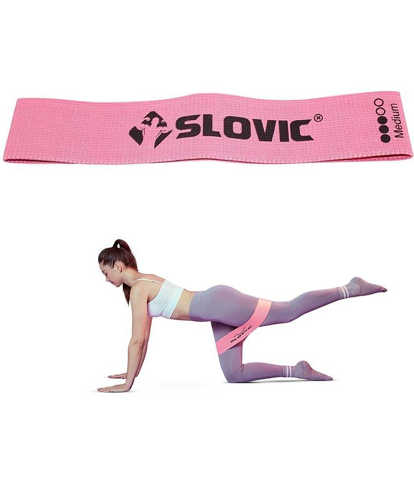 SLOVIC Fabric Resistance Band (Medium) | Resistance Mini Loop Bands for Workout for Men, Women with Exercise Bands Workout Guide