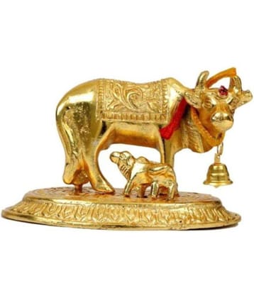 9XM laxmi ganesh Kamdhenu Cow Brass Idol