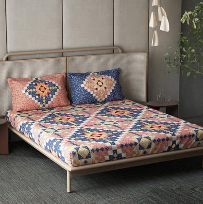 DDECOR - Countryside Collection 100% Cotton Global Ethnic Pattern 136TC Super King Dohar |274 CM X 274 CM|Orange