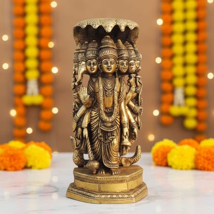 Brass Vishnu Dashavatara Murti – Traditional Brass Religious Decor, Height : 13 Inch (BSMAS1708 F)