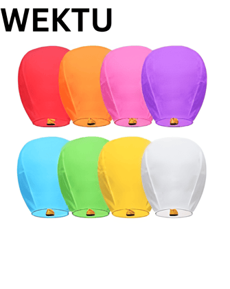 WEKTU Multicolor Sky Lanterns for Festivals and Celebrations (8-Pack) WEKTU Multicolor Sky Lanterns for Festivals and Celebrations (8-Pack)