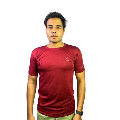 Wruxing Solid Men Round Neck Maroon T-Shirt Wruxing Solid Men Round Neck Maroon T-Shirt