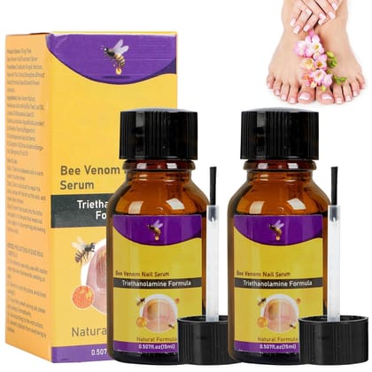 Bee Venom Nail Treatment Serum, Bee Venom Fast-Acting Anti-Fungal Nail, Fungal Nail Treatment and Repair for Fingernails and Toenails, Bee Venom Nail Serum (2PC)