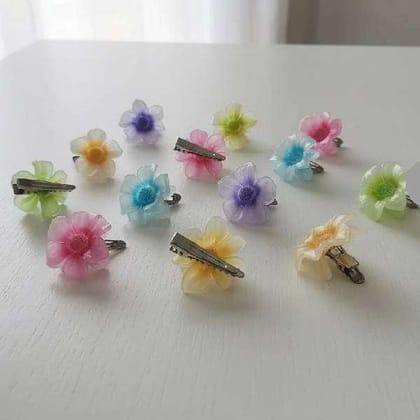 Premium Pastel Floral Hair Clutchers Mini Flower Accessories Pack for Kids