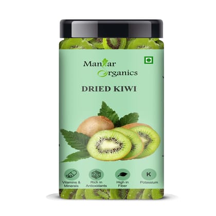 ManHar Organics Dried Kiwi Slices Jar 450gm | Sweet & Tangy Snack | Rich in Vitamin C, Fiber & Antioxidants | No Added Preservatives | Ready-to-Eat Healthy Snack