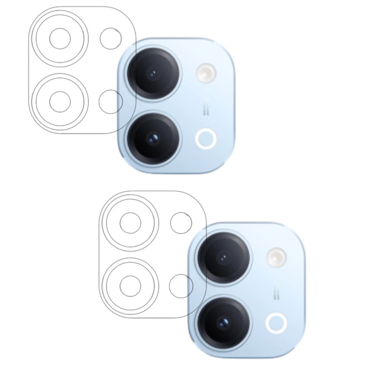 ISAAK Back Camera Lens Protector compatible for Vivo T5 Lite (Pack of 2)