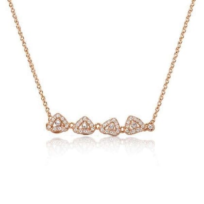 Sterling Silver Rose Gold Peary Love Necklace.