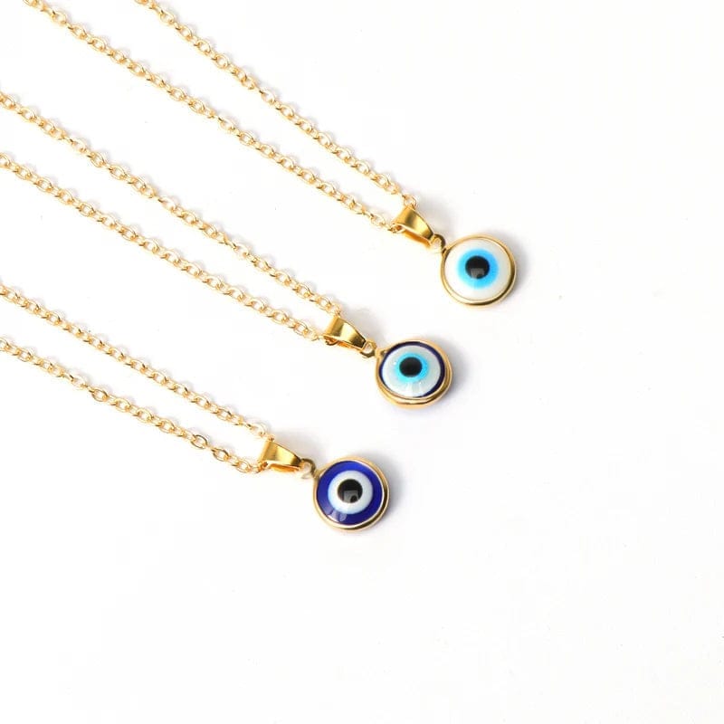 Drop Shipping, Hot Sale Trendy Gold Plated Devil Eyes Necklace Blue Evil Eyes Pendant Necklace For Women