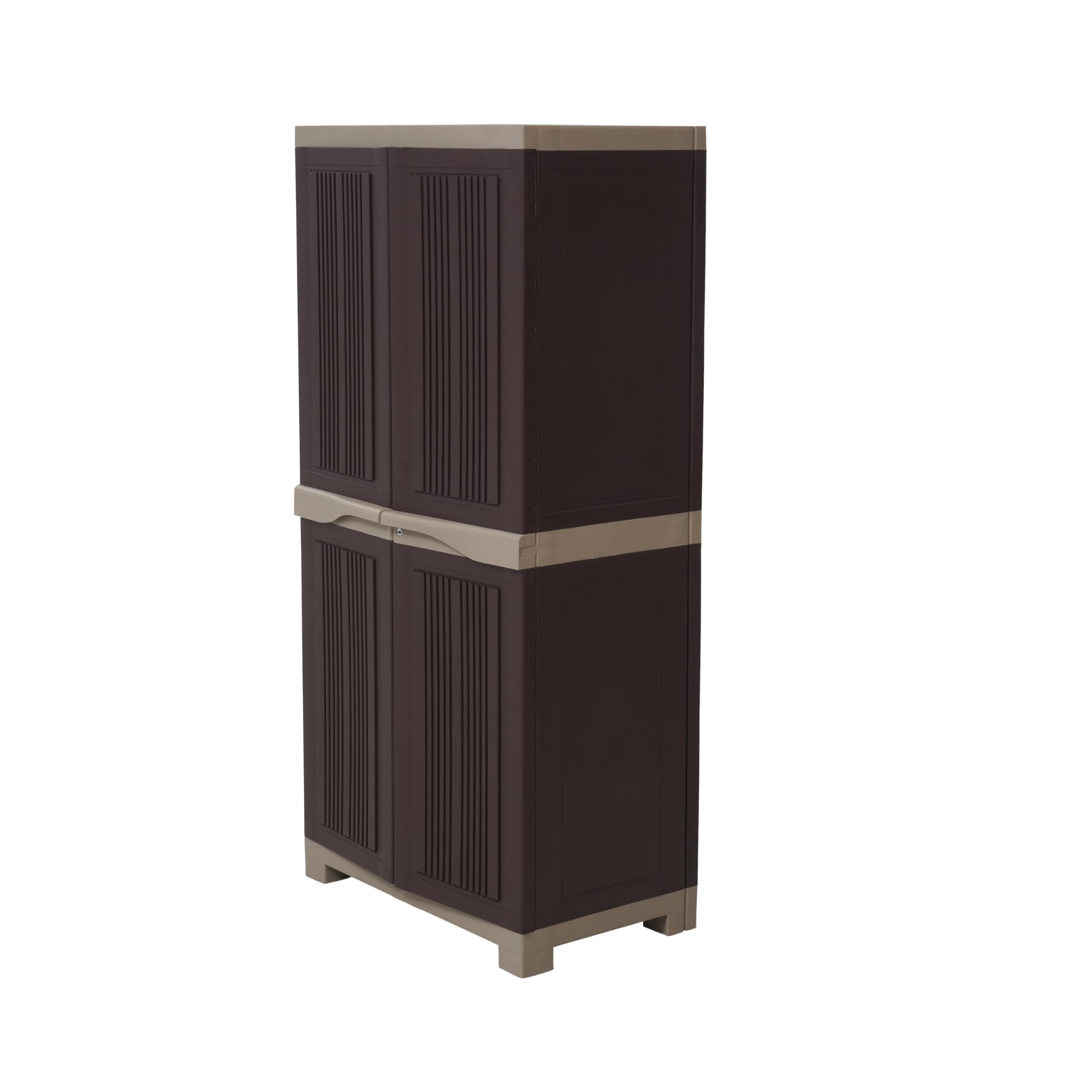 Supreme Furniture Aspen 2 Multipurpose Waterproof Plastic Cupboard | 2-Door Almirah with 4 Adjustable Shelves for Home, Bedroom, Bathroom & Kids Room | D.I.Y.