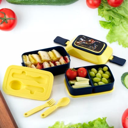 5621&nbsp;Double Layer Lunch Box Stylish Lid Lunch Box With Fork & Spoon Lunch Box For Children School Lunch Box