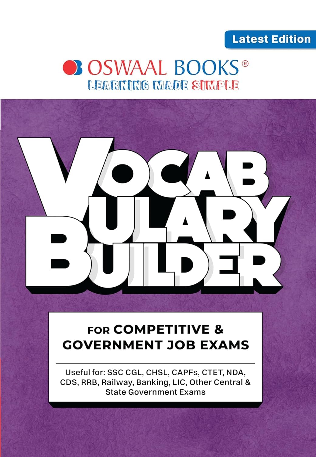 OSWAAL VOCABULARY BUILDER FOR COMPETITIVE AND GOVERNMENT EXAM FOR 2026 EXAMS WITH INCKLUDING WORDS OF ALL EXAM PAPER -VBOS [Paperback] [Oct 30, 2024] Arihant