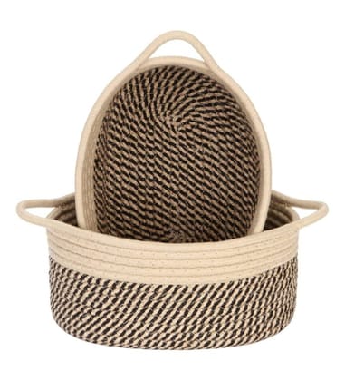 Generic Cotton Basket 2 Pcs Storage Basket For Clothes (Brown)-PID66445