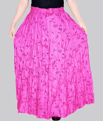 Sttoffa - Pink Rayon Women's Broomstick Skirt ( Pack of 1 )