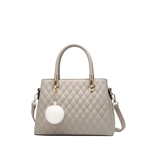 DARSHANS Women's PU Leather Solid Shoulder Zipper Handbag (Grey)-PID65120