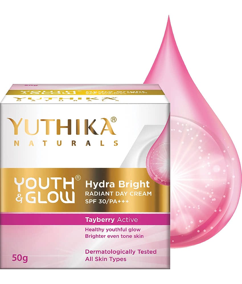 Yuthika Youth & Glow Hydra Bright Radiant Day Cream 50g, SPF30 PA+++ Dermatologically Tested, Tayberry Active Face Cream