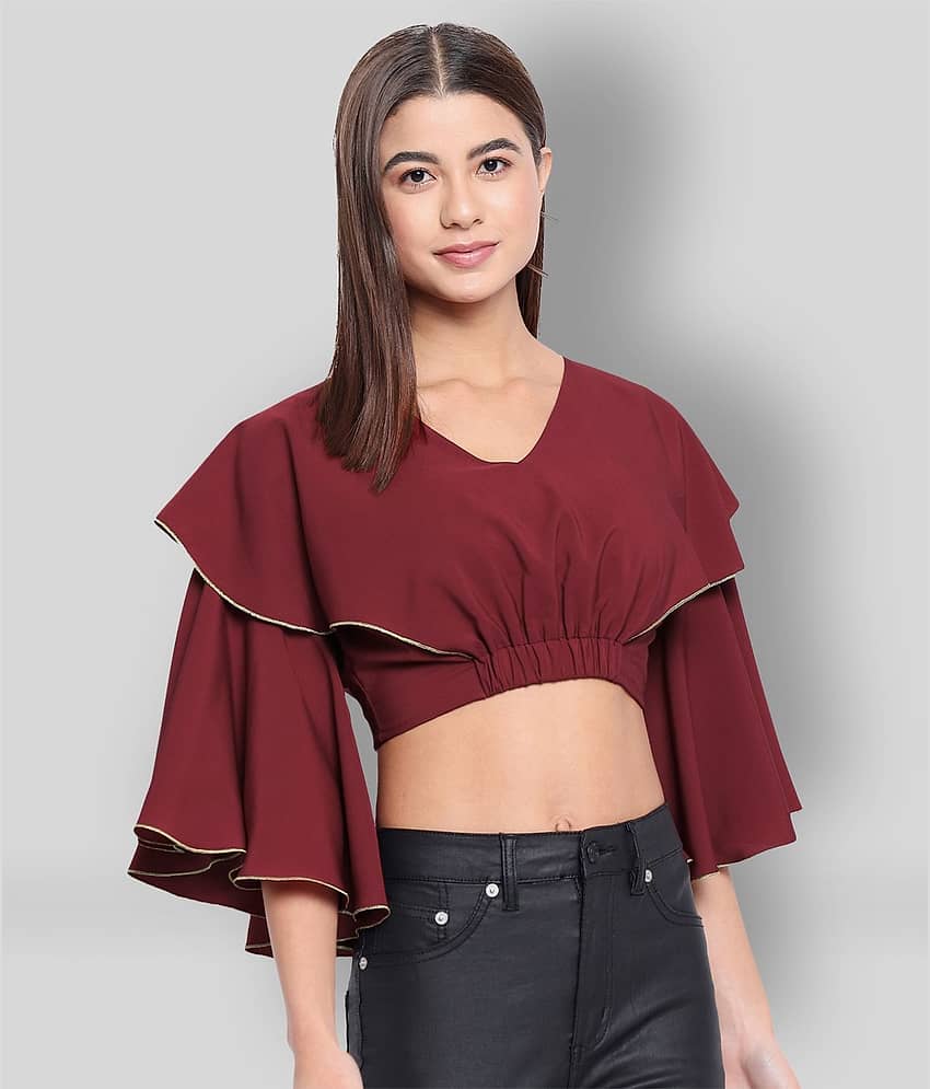 ALL WAYS YOU Women's Polyester Crop Top ( Red )