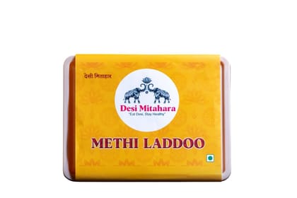 DESI MITAHARA's  Methi Ladoo - Contains Cow Ghee & Jaggery - Traditional Indian Sweet - Protein-Rich - Healthy, Nutritious Snack - 480g Pack - No Artificial Colours - Suitable for All Ages