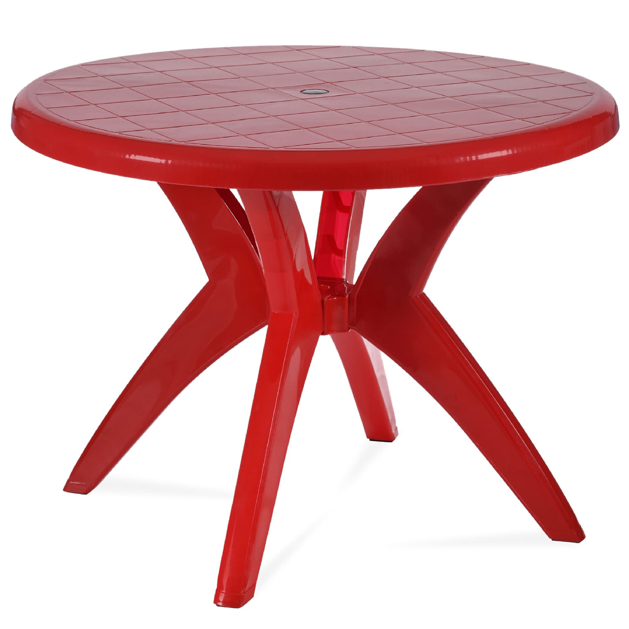 Supreme Furniture Marina Round Plastic Table Suitable for Dining, Restaurant, Cafeteria, Resort, Office, School, Living Room, Indoor & Outdoor