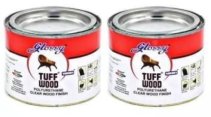 Glossy Tuff Wood Polyurethane Clear Wood Finish, Interior and Exterior Surface Protection, 200 ml, Pack of 2