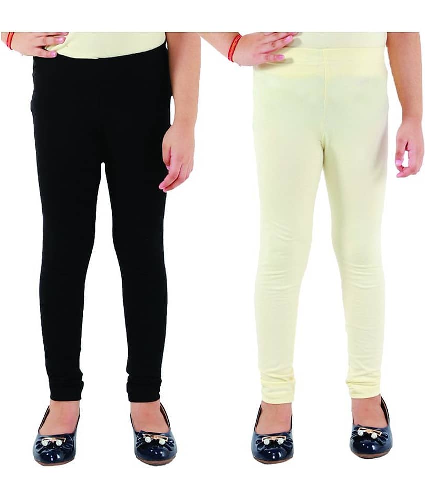 Kids Cave Pack of 1 Girls Cotton Blend Leggings ( Black )