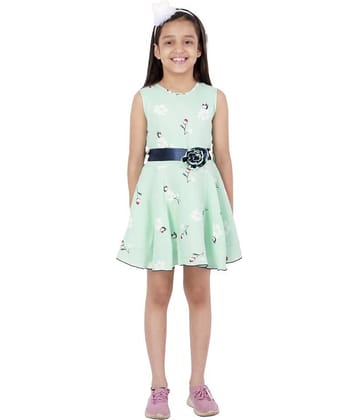 Kids Cave Rayon A-line For Girls ( Pack of 1 , Light Green )