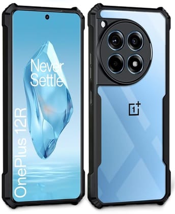 PLUGTECH Slim Shockproof Case | Matte Black Soft | Drop Protection | Precise Cutouts | Premium Mobile Cover for OnePlus 12R