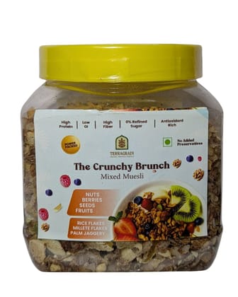Terragrain Crunchy Muesli Breakfast Cereal, Loaded with Whole Grains, Nuts & Fruits, High Fiber, Healthy & Nutritious - 250g
