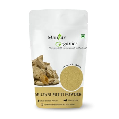 ManHar Organics Multani Mitti 250gm | Pure Fuller's Earth Clay for Glowing Skin & Oil Control | Natural Face Pack for Acne & Pimples