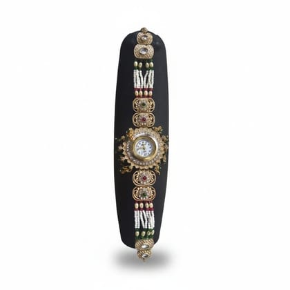 Traditional Ethnic Kundan Style Bracelet Watch