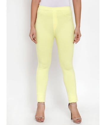 Klotthe - Cotton Regular Fit Yellow Women's Jeggings ( Pack of 1 )